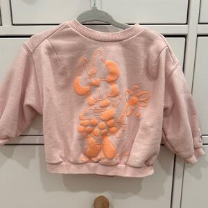 Zara Kids Pink and Orange Minnie Mouse Sweatshirt